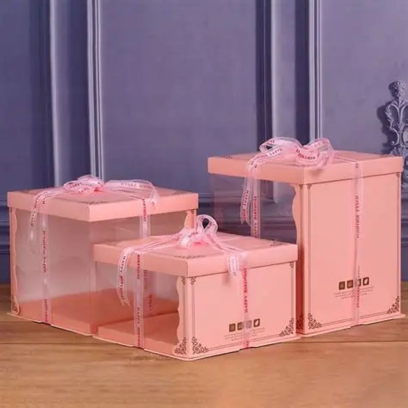 Ribbon Handle Cake Box high quality